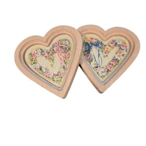 Homco Heart-Shaped Floral Wall Decor